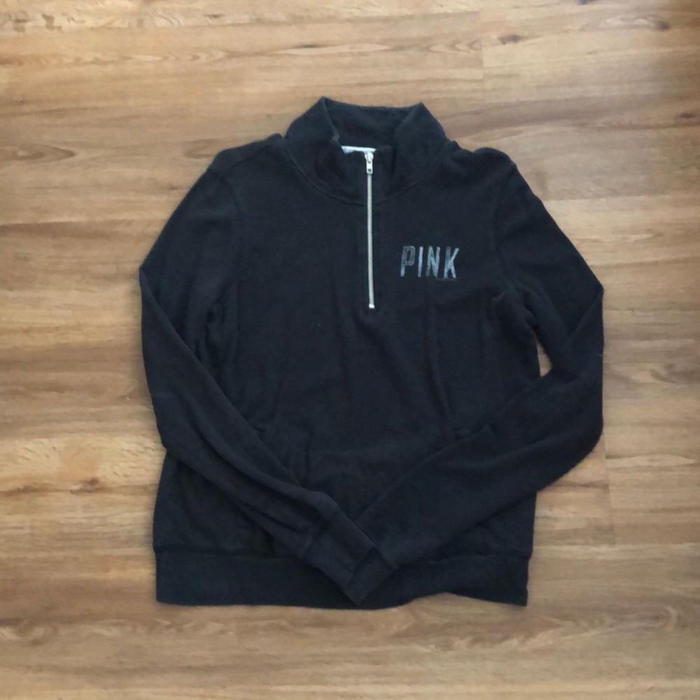 PINK Black Quarter Zip Jacket